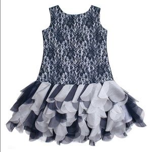 Biscotti Navy Lace Drop-Waist Dress Girls 2T